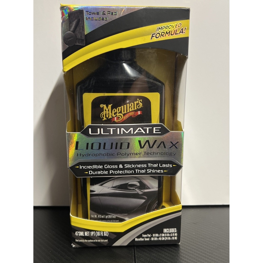 Meguiar's Ultimate Liquid Wax Kit - Pad, Towel, 16 Oz Bottle - NEW
